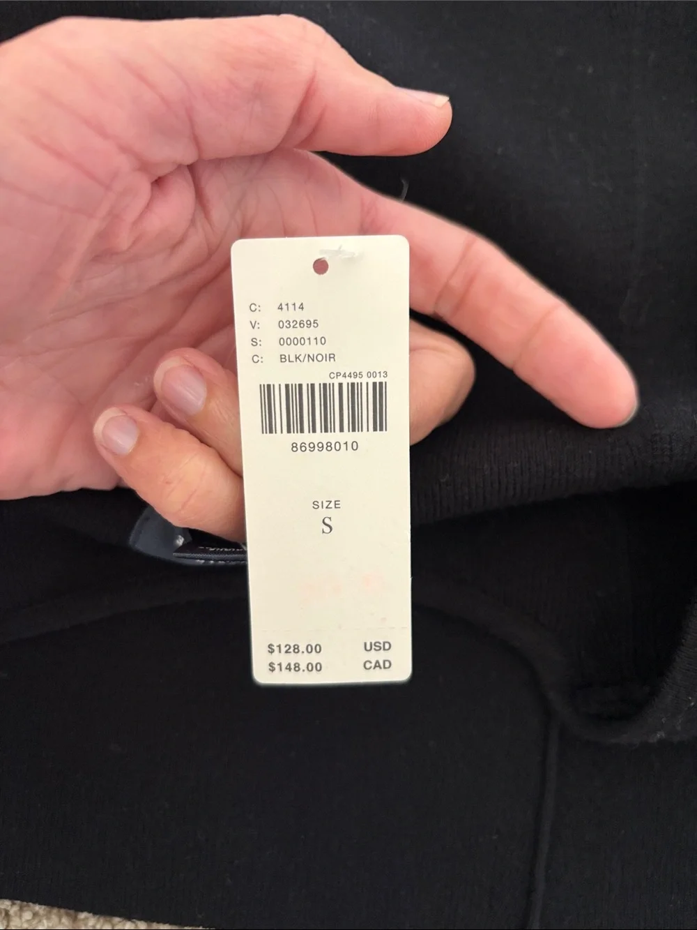 NWT Maeve Black Zip-Front Short Sleeve Top - Picture 6 of 6